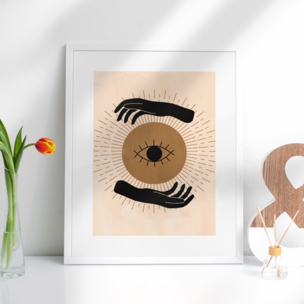 Wall Art Bohemian Celestial Hands Print Poster Illustration Unframed - Picture 3 of 5
